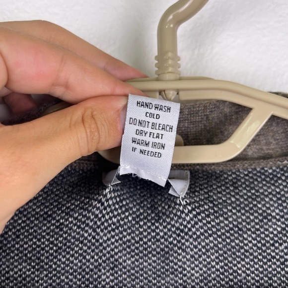 Monroe & Main Color Block Neutral Grey Cream Wool Blend Cardigan Women's 2X - Picture 4 of 8